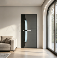 Solution de sécurité haut de gamme pour villa, porte d'entrée en alliage d'aluminium au design moderne, multiples verrous, isolation thermique, antivol extérieur