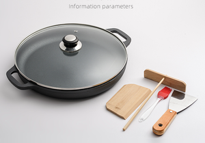 Sartén antiadherente <span class=keywords><strong>de</strong></span> <span class=keywords><strong>hierro</strong></span> <span class=keywords><strong>fundido</strong></span>, sartén para pizza <span class=keywords><strong>de</strong></span> <span class=keywords><strong>hierro</strong></span> <span class=keywords><strong>fundido</strong></span> <span class=keywords><strong>de</strong></span> alta calidad, venta al por mayor - Product Image 6