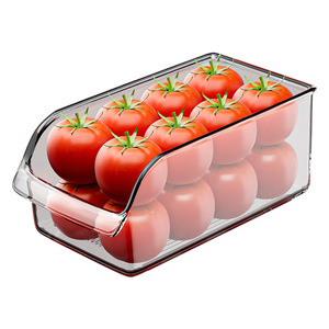 Refrigerator Storage <b>Box</b> Drawer Style Food Grade Kitchen Vegetable Egg Organizer 6 Plus Lattice Rectangle With Lid - Product Image 5