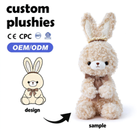 Peluche de lapin douce personnalisée en gros, écologique, pour sacs à dos d'enfants avec animaux en peluche
