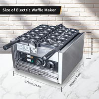 Máquina Comercial para Hacer Waffles con Forma de Bola de 2000W, Waffles de Huevo con Cara Sonriente y Relleno de Queso, con Superficie Antiadherente