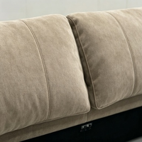 Lit de rangement minimaliste italien en tissu pour chambre principale, lit double rembourré avec coussin, lit double kaki avec système de levage à gaz et rangement