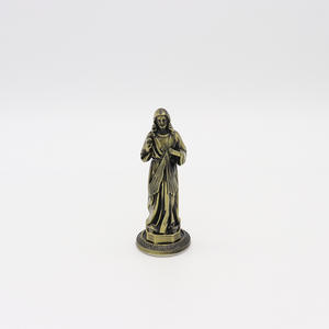 Statue catholique faisant signe ancien vert 3D or métal bijoux ornements maison voiture bureau décorations artisanat croix Figurine - Product Image 6