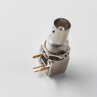 Connecteur coaxial RF BNC femelle 75 ohms à angle droit intégré pour PCB, pour applications de vidéosurveillance