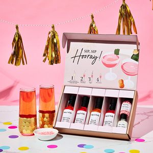 Boîte cadeau avec découpe en forme de verre à cocktails pour 21e <span class=keywords><strong>anniversaire</strong></span>, comprenant des toppers Mandarin, Fraise, Pêche, Pamplemousse, rose - Product Image 6
