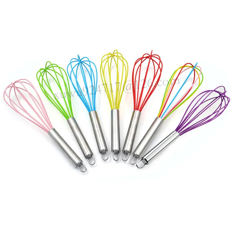 2023 Silicone Whisk Set Egg Beater Blender Balloon Wire Whisk with Stainless Steel Handle
