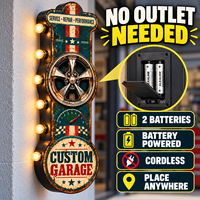 Enseigne LED lumineuse personnalisée pour garage, style vintage, en métal, pour service de réparation automobile, performance, décoration murale