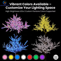 Arbre artificiel à fleurs de cerisier LED commercial, éclairage extérieur IP65, pour parcs à thème, mariages, complexes hôteliers, décorations lumineuses de vacances