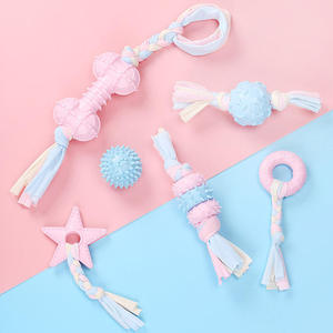 Jouets à mâcher pour chiens QbellPet, jouets à mâcher en corde de coton pour nettoyer les dents, résistance à la morsure, soulage l'ennui, os à mâcher pour petits chiots, jouet interactif à mâcher - Product Image 4
