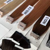 Extensions de cheveux humains naturels blondes vierges Remy russes à bandes adhésives