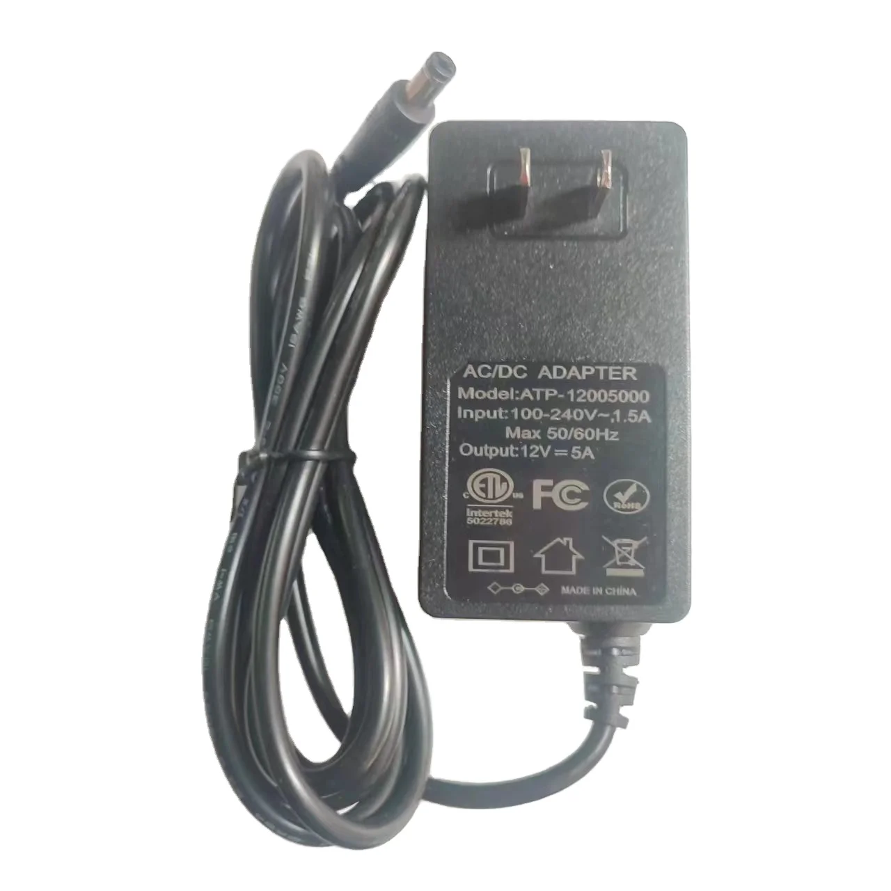 Power Adapter 12V 5a 60W Ac/Dc Adapter 12Volt 5amp Voeding 12V 5a Ac Dc Adapter Met Ce Fcc Gs Etl Rohs