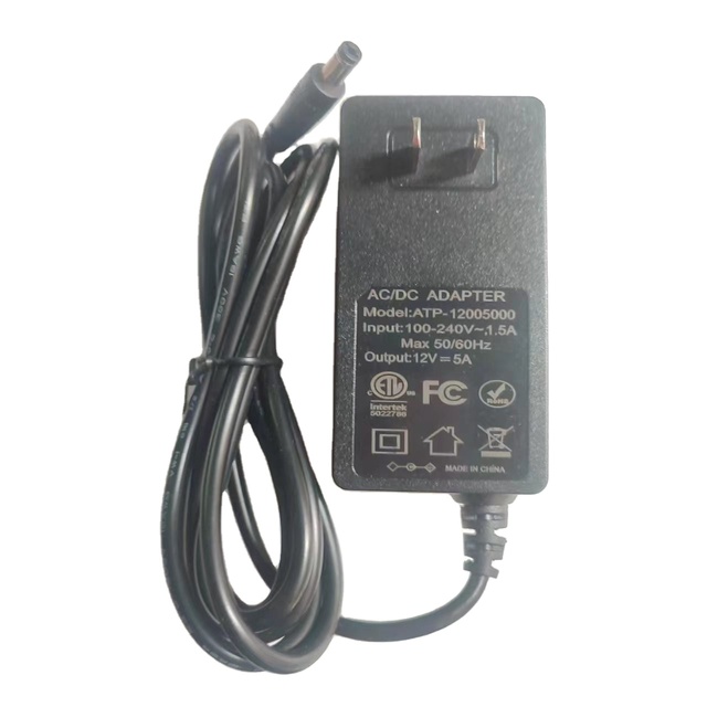 Power Adapter 12V 5A 60W AC/DC Adaptor 12volt 5amp Power Supply 12V 5A AC DC Adapter with CE FCC GS ETL ROHS