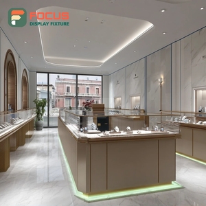 Vitrine de bijouterie minimaliste pour centre commercial, comptoir d'exposition commercial avec cadre métallique - Product Image 4