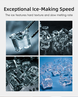 Machine à glace automatique haut de gamme avec compresseur, écologique, pour usage commercial, glace en forme de chapeau haut de forme, en sachets