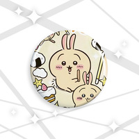 YIWUPOWER Badge holographique Chiikawa 58-75mm, mignon, style dessin animé, en fer blanc, artisanat métallique, couleur, médaille souvenir anime