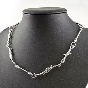 Gargantilla <span class=keywords><strong>de</strong></span> alambre pequeño para mujer, piedras <span class=keywords><strong>de</strong></span> alambre <span class=keywords><strong>de</strong></span> púas, HipHop, gótico, Punk - Product Image 5