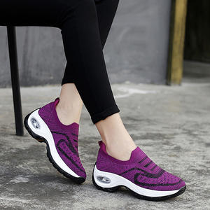 Sneakers <span class=keywords><strong>da</strong></span> Donna alla Moda, Traspiranti, con Piattaforma in Rete, <span class=keywords><strong>Scarpe</strong></span> Sportive <span class=keywords><strong>da</strong></span> Palestra Vulcanizzate, Calzature Femminili Nere e Viola - Product Image 2