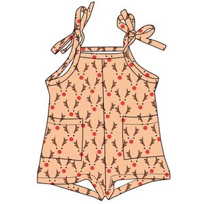 Combinaison-pull tricotée ajustable pour bébés filles, motif Noël, style justaucorps bulle, pour l'été - Product Image 5