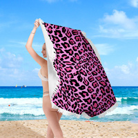 Plaid de plage rond en microfibre personnalisé, serviette de plage ronde personnalisée, grand tapis de yoga pour cadeaux de boutique