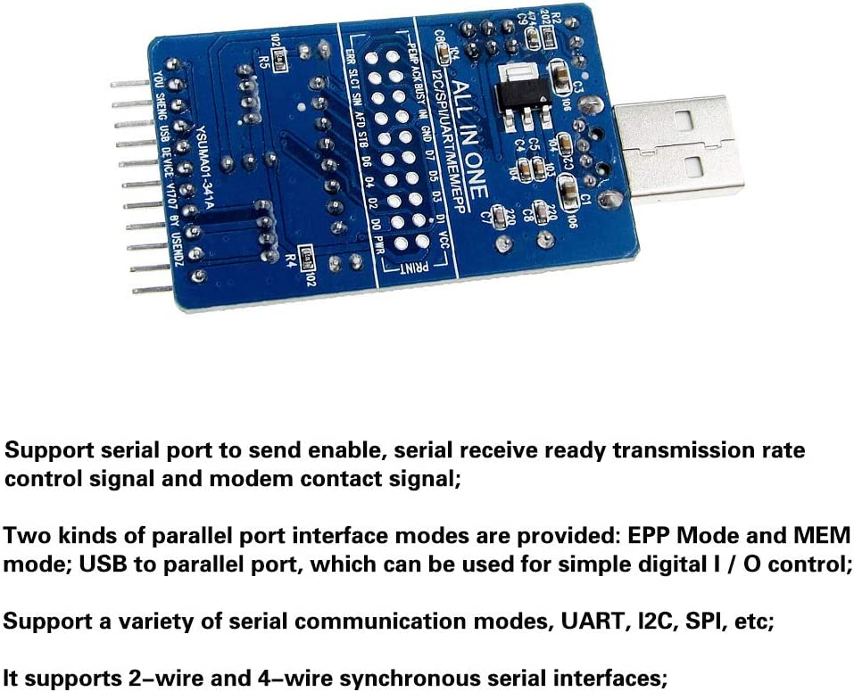 CH341A Modulo Convertitore USB – Seriale, Parallelo, IIC, SPI, TTL – 3.3V/5V – Per Programmazione EEPROM - 4