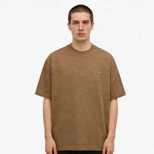 OME custom logo 310gsm Slub Cotton <b>T</b> <b>Shirt</b> Heavyweight Crewneck Breast <b>Pocket</b> <b>T</b>-<b>shirt</b> Design Plain Breathable TShirt for <b>Men</b> - Product Image 4