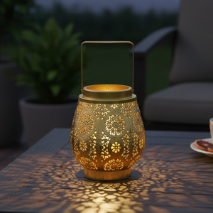 Luxury Golden Vintage Hollowed Out Moroccan Metal <strong>Lanterns</strong> Decorative Ramadan <strong>Lanterns</strong> Decorations Bulk - Product Image 4