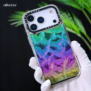 Coque de téléphone Aikusu colorée, prismatique, brillante, magnétique, holographique et électroplaquée pour iPhone 17 16 15 14 13 Air Plus Pro Max - Product Image 5