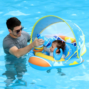 Piscine gonflable pour bébé sur le thème de la navette spatiale avec auvent solaire amovible et console de jeu interactive - Product Image 2