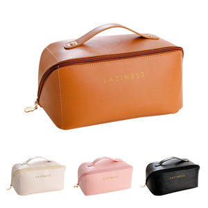 Wholesale Oem Custom <strong>Large</strong> <strong>Capacity</strong> <strong>Travel</strong> <strong>Cosmetic</strong> <strong>Bags</strong> Outdoor Portable Pu Leather Zipper Makeup <strong>Bag</strong> for Washing Beauty - Product Image 4