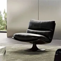 Fauteuil pivotant de style italien moderne en PU pour salon, design haut de gamme