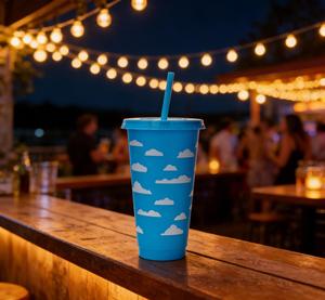 Cloud Theme Cute <b>Reusable</b> Clear <b>Cup</b> With Lid and Straw for Iced Coffee Water Travel Party Favor Plastic <b>Cup</b> - Product Image 5