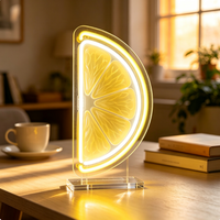Enseigne néon LED en acrylique motif pastèque avec base, lampe de bureau, décoration murale pour café, salon de thé, chambre à coucher, publicité