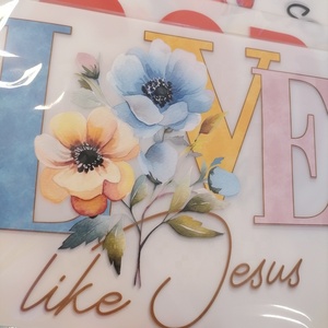 Oltre 100 Transfer DTF con Citazioni Cristiane 'Ama Come Gesù', Adesivi Stampati DTF, Trasferimenti Termici Pronti per la Stampa su Magliette - Product Image 1