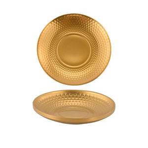 Assiette ronde en acier inoxydable 304 martelé, dorée ou argentée, pour desserts, steaks et snacks - Product Image 4