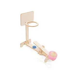 Houten Educatief Wetenschap Diy Stem Speelgoed Bal Schieten Game Machine