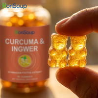Gummies au Curcuma Personnalisées OEM à Faible Teneur en Calories avec Formule Végétale et Sorbitol Liquide pour le Soutien Immunitaire Quotidien