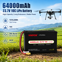 Pin LiHV 23.7V 6S 64000mAh 10C điện áp cao cho EVTOL UAV, đầu nối tùy chỉnh, tuổi thọ chu kỳ cao