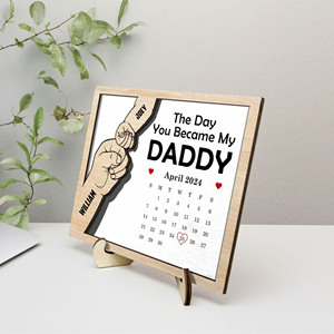 Cadeau commémoratif en bois pour la fête des pères : « Le jour où j'ai devenu père de votre enfant » – Cadeau souvenir pour papa - Product Image 2