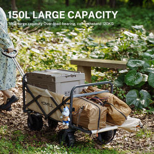 STARRYHEART Outdoor Camping <b>Folding</b> Telescopic <b>Trailer</b> Small Wagon with Simple Camp Canopy Steel and Carbon Handle PVC Material - Product Image 2