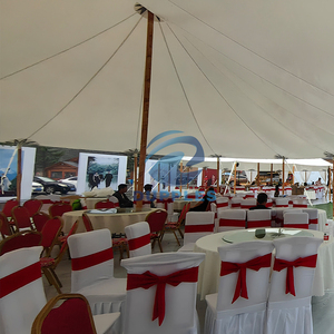 Tente de luxe en toile de voile imperméable pour mariages et événements en plein air, longueur personnalisable en baies de 3 m, ignifuge et protégée contre les UV - Product Image 6