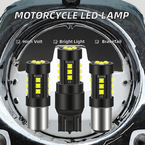 Bombillas LED Rojas para Motocicleta, AC/DC 8-80V 1156 1157 3030 15smd, Intermitentes, Luces de Freno y Traseras - Product Image 2