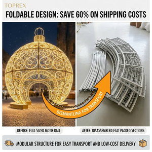 Grande boule de Noël LED surdimensionnée, décoration lumineuse à traverser pour les espaces publics, décoration de centre-ville, prix d'usine, taille personnalisée - Product Image 2
