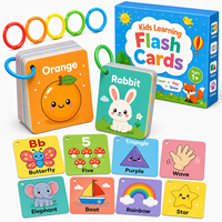 Cartes flash personnalisées pour enfants avec boucle à anneau, cartes d'apprentissage cognitif multi-thèmes, cartes flash pour tout-petits, éducation précoce