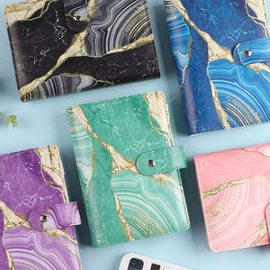 Vente en gros de classeur de luxe en cuir Pu avec 6 anneaux A6 avec enveloppes à fermeture éclair - Product Image 3