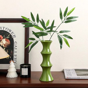 Vase en céramique de bambou vert, grande taille, nouveau style chinois, décoration d'intérieur - Product Image 2