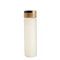Bouteille d'eau en verre borosilicaté résistant à la chaleur 600ML boisson directe de haute qualité couvercle en bambou manchon en silicone lave-vaisselle Camping