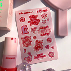 A5 A6 Impressão a Cores Completas Folha De Adesivo De Vinil Impermeável Logotipo Personalizado Coreano Kiss Cut White Vinyl PVC <span class=keywords><strong>Label</strong></span> Sticker Sheet - Product Image 1