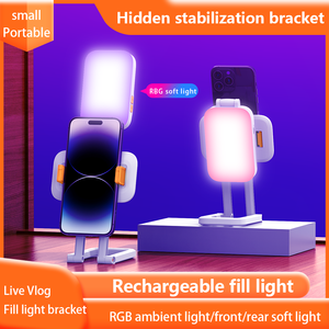 Lampe d'appoint de poche D2 <span class=keywords><strong>PRO</strong></span> <span class=keywords><strong>RGB</strong></span>, température de couleur 3 tons & <span class=keywords><strong>RGB</strong></span>, rechargeable 1000 mAh, pliable à bras articulé pour Vlog, Selfie et Maquillage - Product Image 5