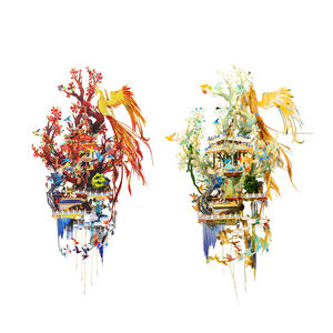 MU 3D 금속 퍼즐 모델 키트-조류 피닉스 DIY 키트에 경의를 표시 중국 궁전 퍼즐 두뇌 티저 DIY 미니어처 건물 - Product Image 3