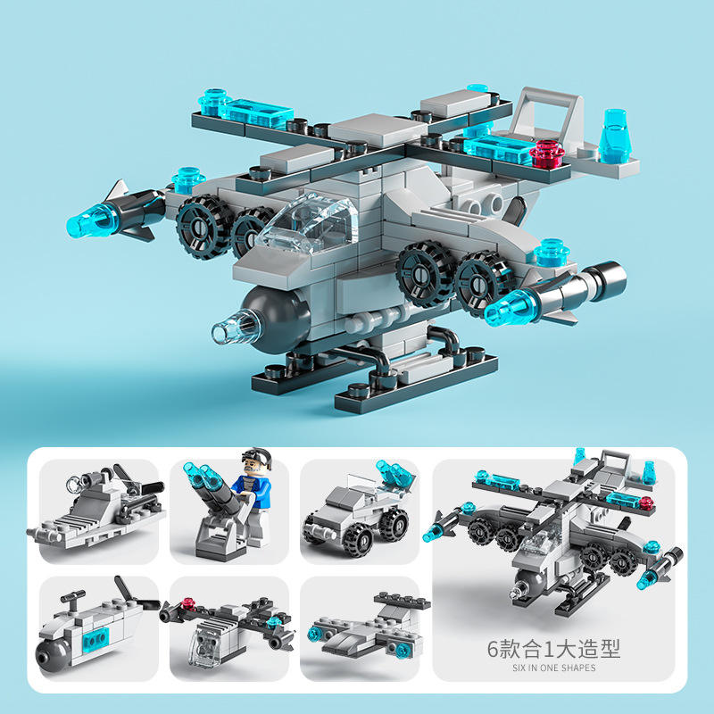 8612-3 (marine 6-en-1) 136 pièces [sac de couleur]